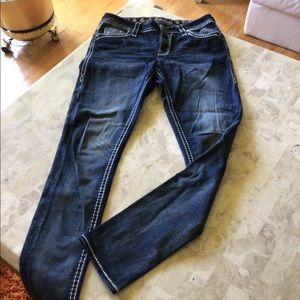 COPY - $180 Buckle Rock Revival "Rhinestones Tiger Stitch" Swarovski Leather In…